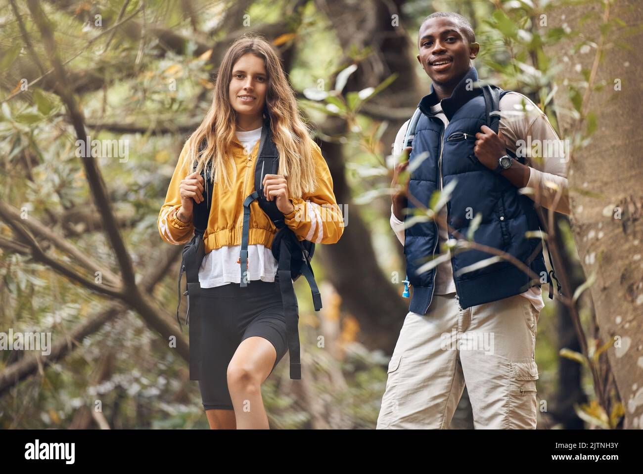 Man woman female couple walking hiking hi-res stock photography and ...