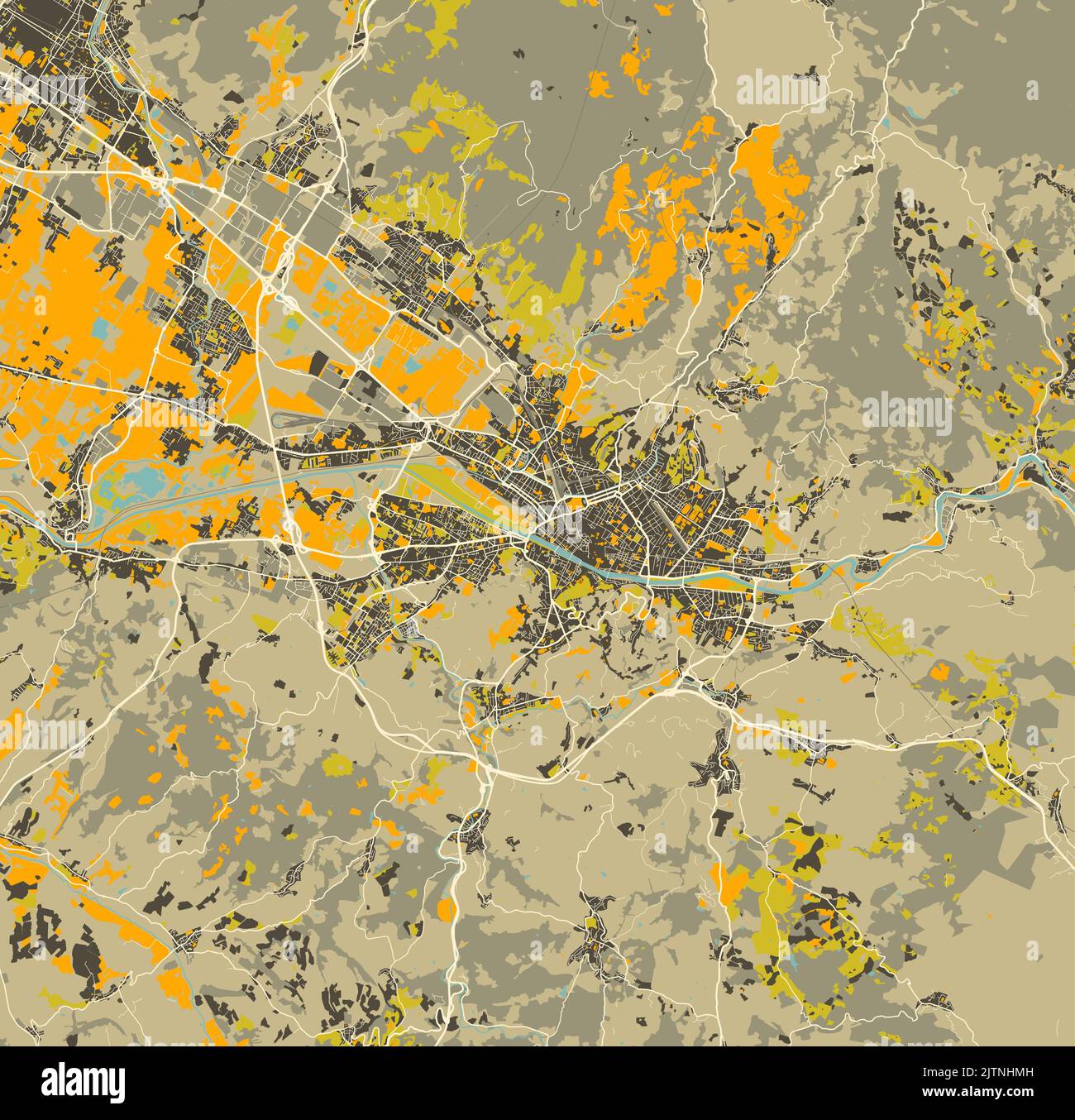 City map of Florence, Italy Stock Vector