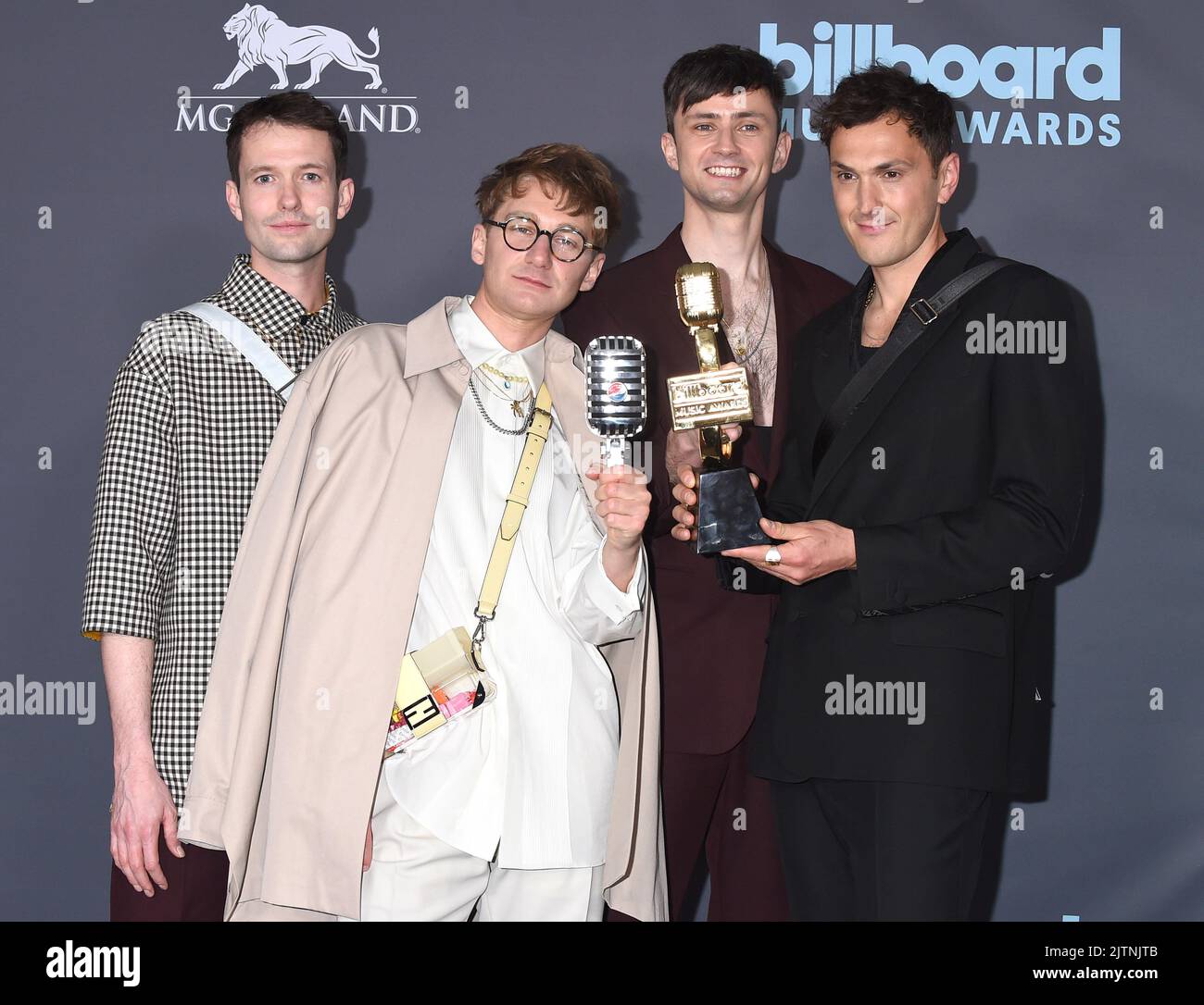 Glass Animals in the pressroom at the 2022 Billboard Music Awards at