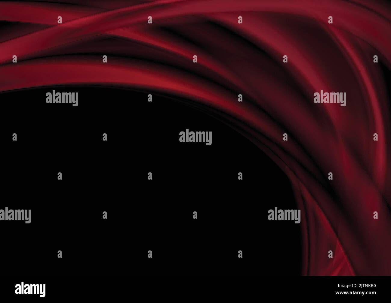 Dark red abstract smooth blurred waves background. Vector illustration Stock Vector