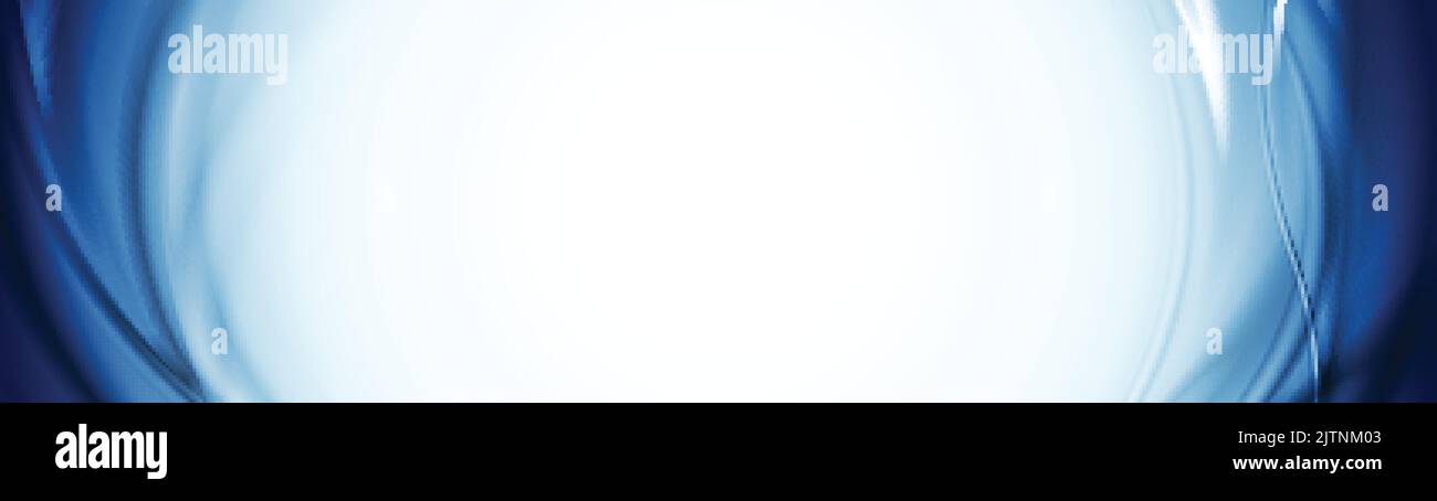 Abstract shiny bright blue waves banner design. Vector wavy web header ...