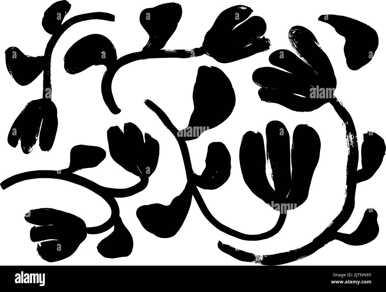 Silhouettes of tulip or narcissus vector stems. Stock Vector