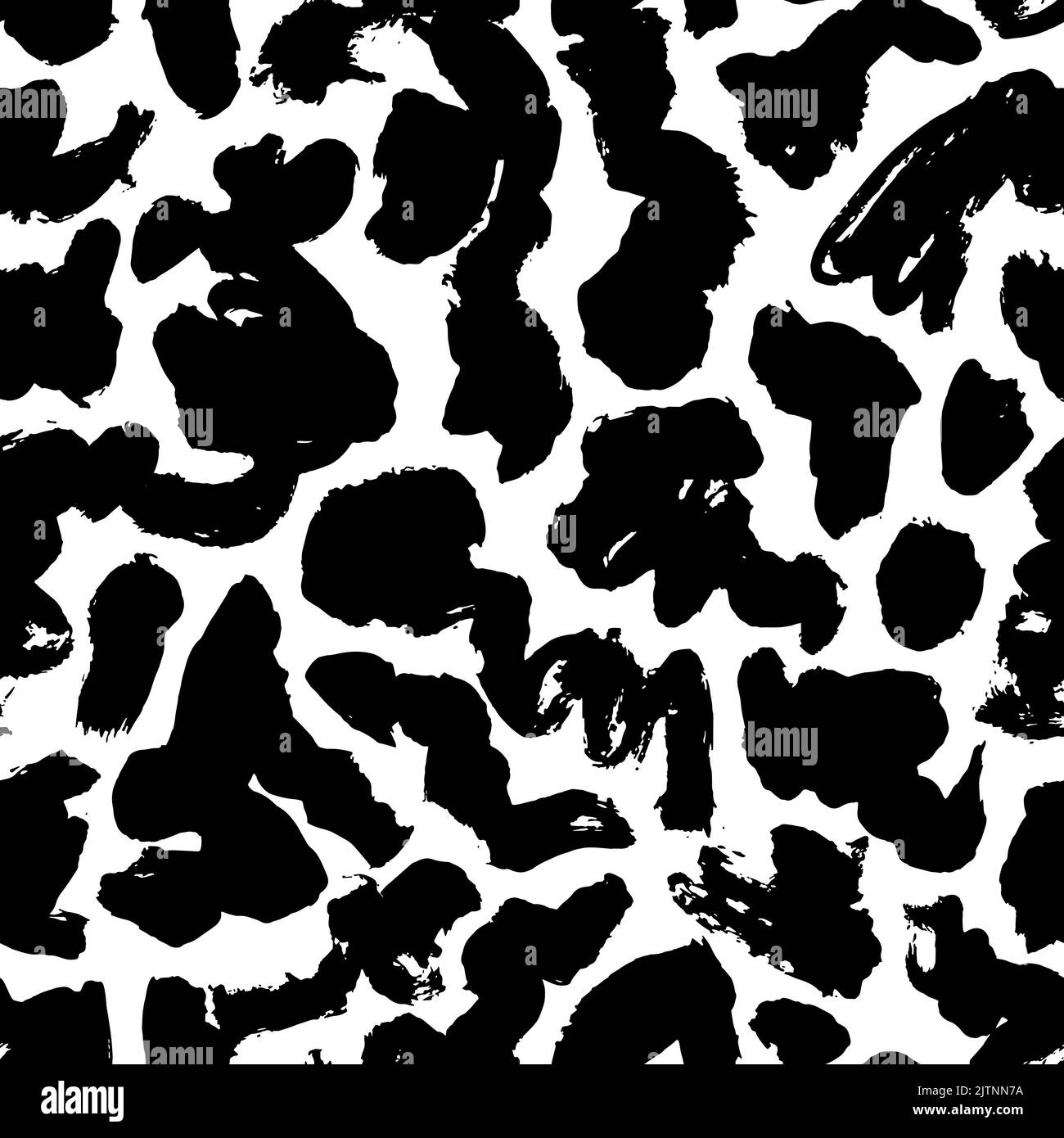 Black curved and wavy lines seamless pattern. Stock Vector