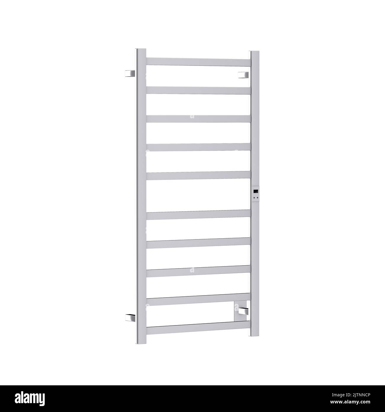 Modern Bathroom Towel Dryer on a white background. 3d Rendering Stock