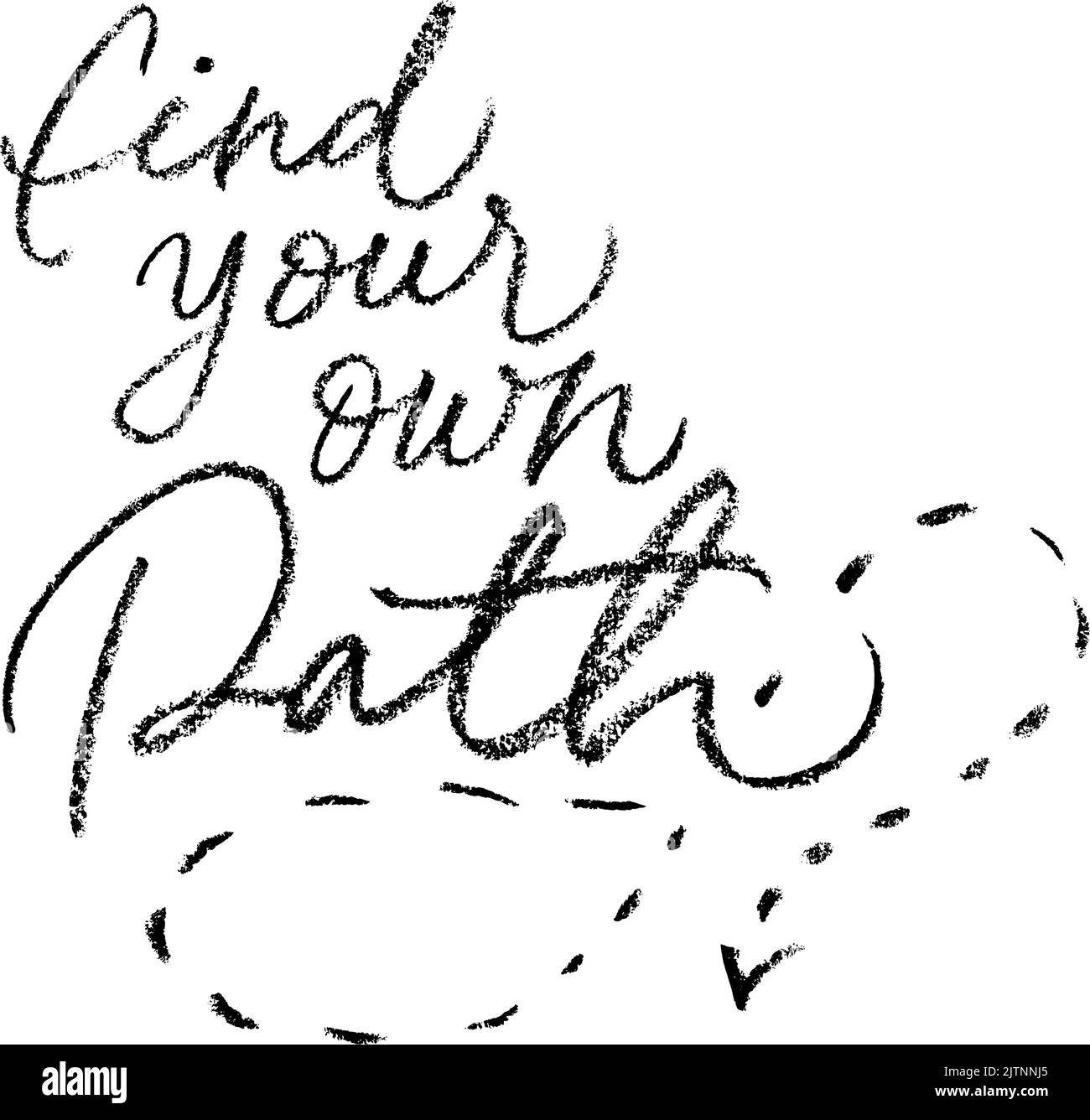 Find your own path vector calligraphy with arrow. Stock Vector