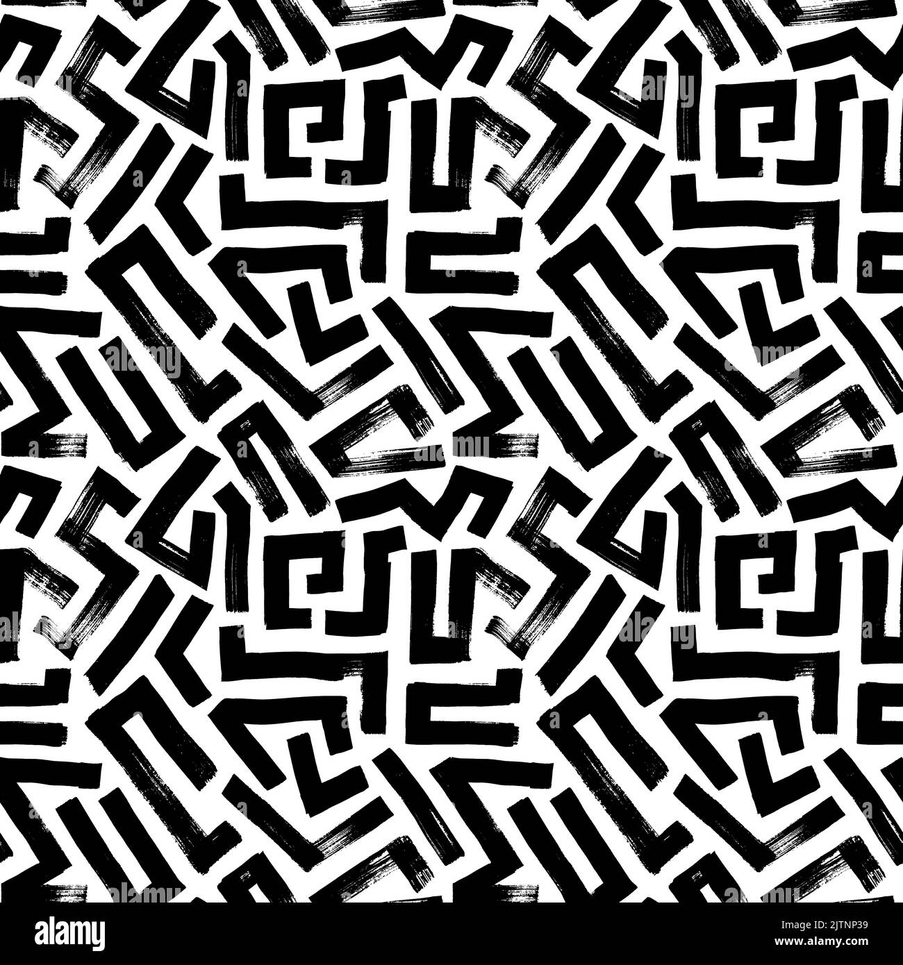 Hand drawn black abstract maze seamless pattern Stock Vector Image ...