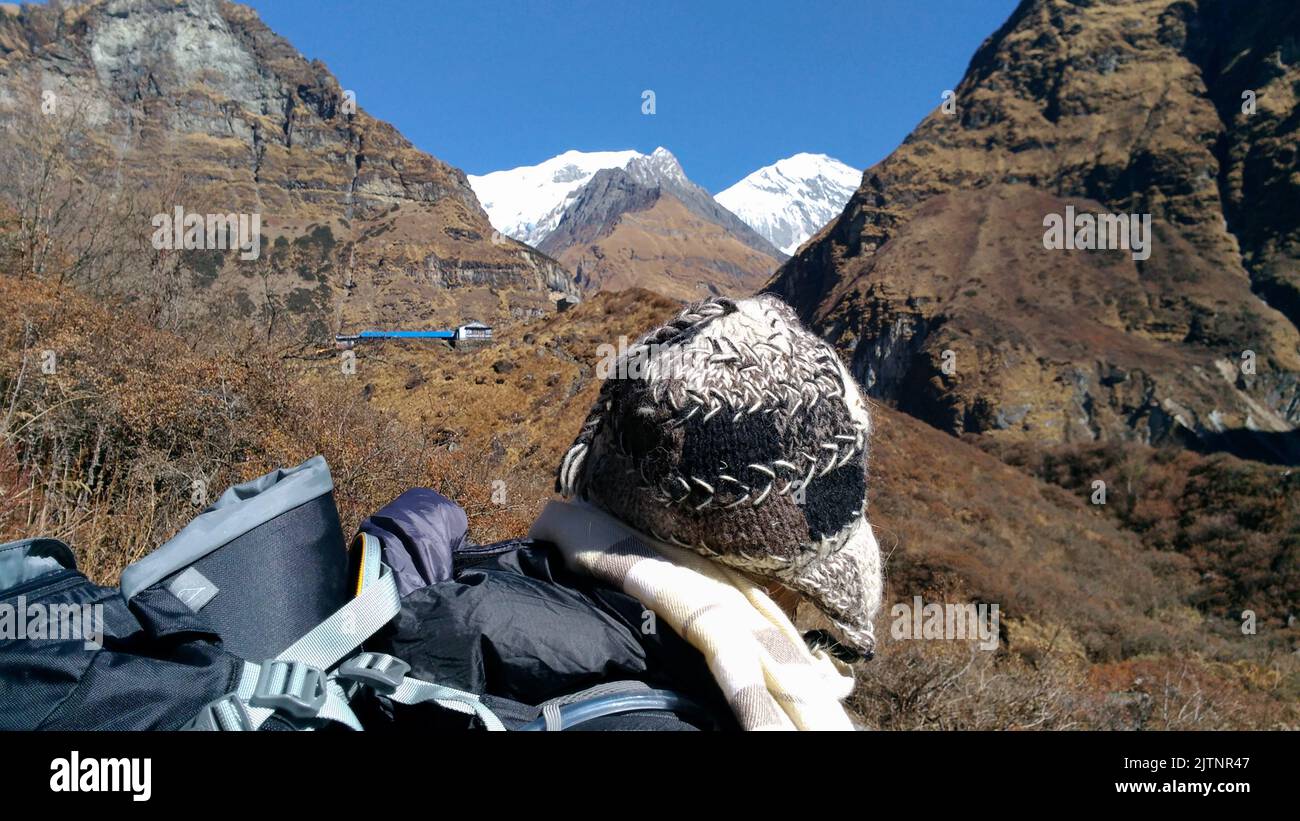 Journey to Annapurna Base Camp, Nepal. Stock Photo