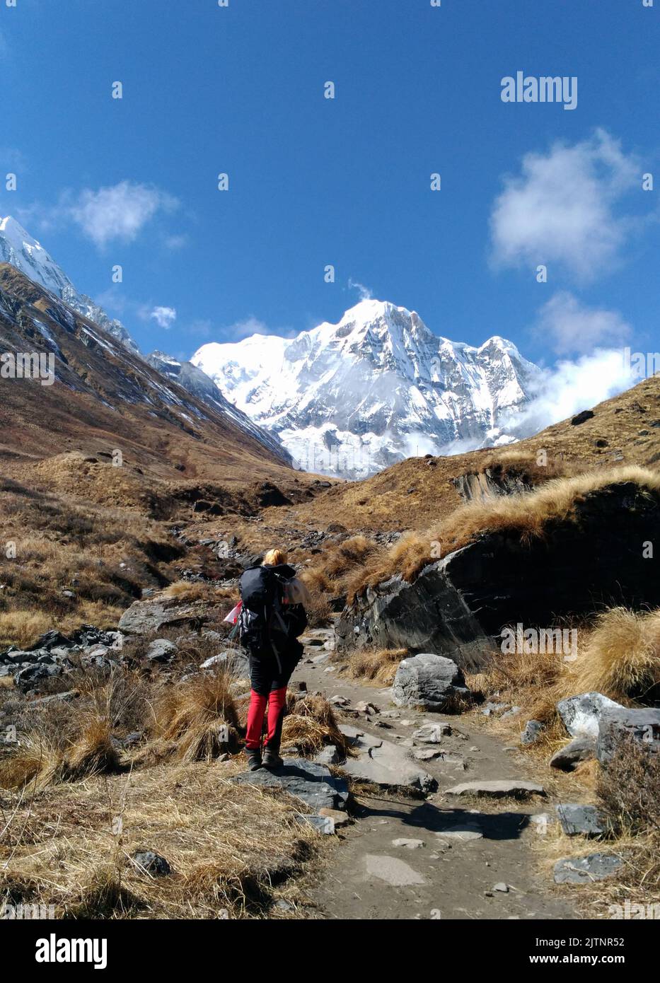 Journey to Annapurna Base Camp, Nepal. Stock Photo