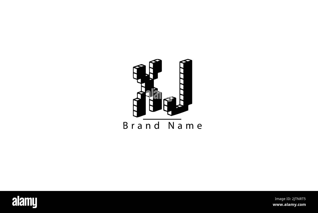XJ JX X J abstract vector logo monogram template Stock Vector