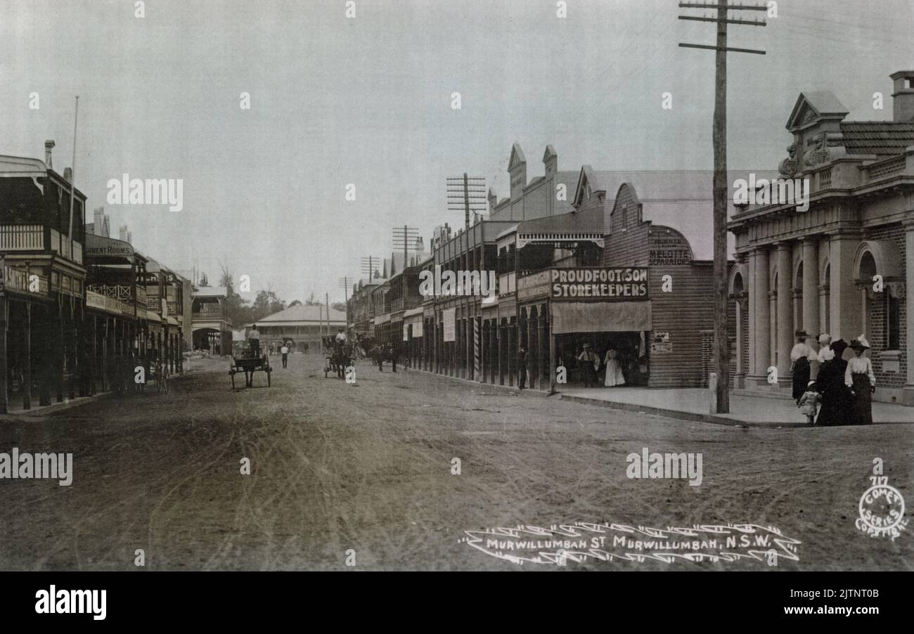 Murwillumbah Street in Murwillumbah, new south wales, australia, around the turn of the century