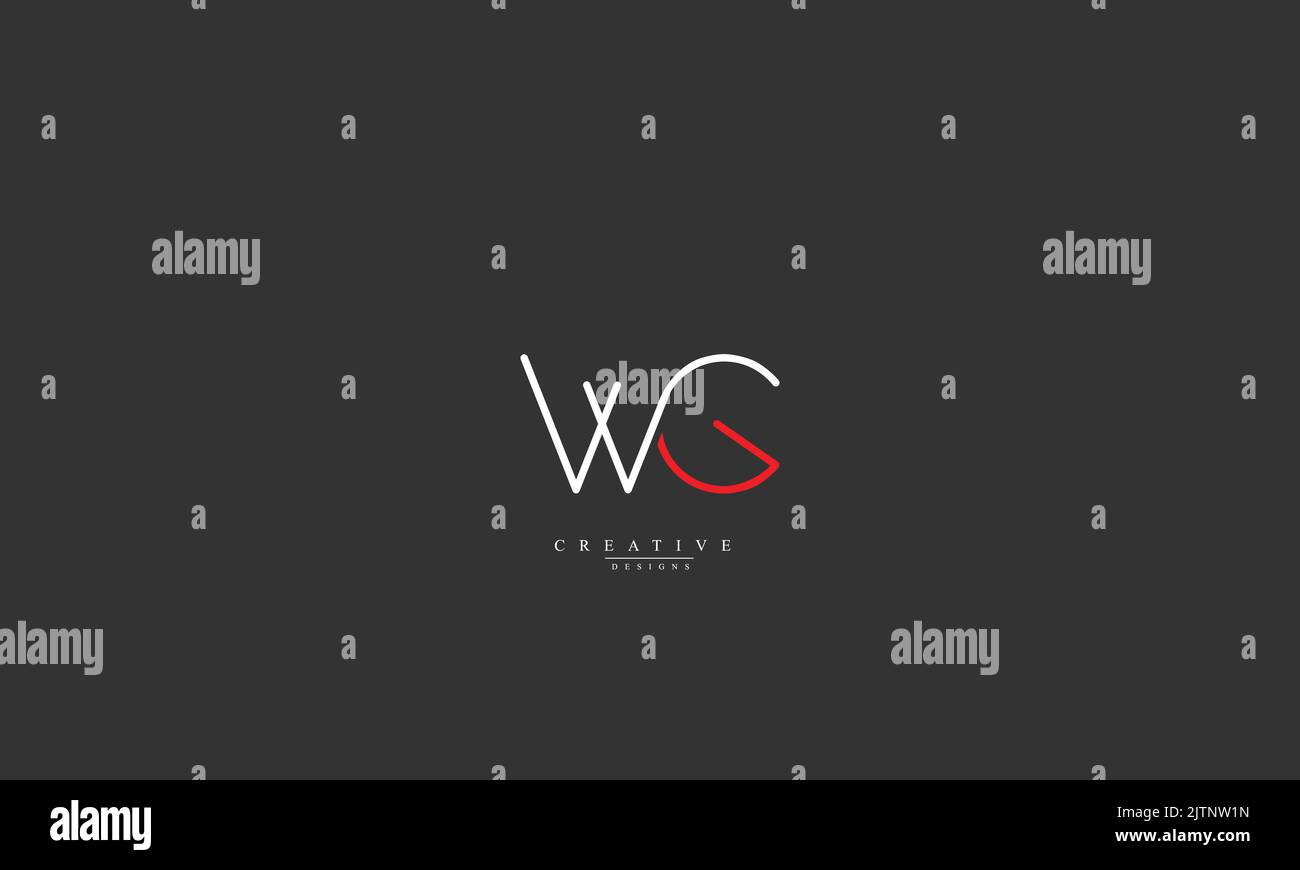 WG GW W G  abstract vector logo monogram template Stock Vector
