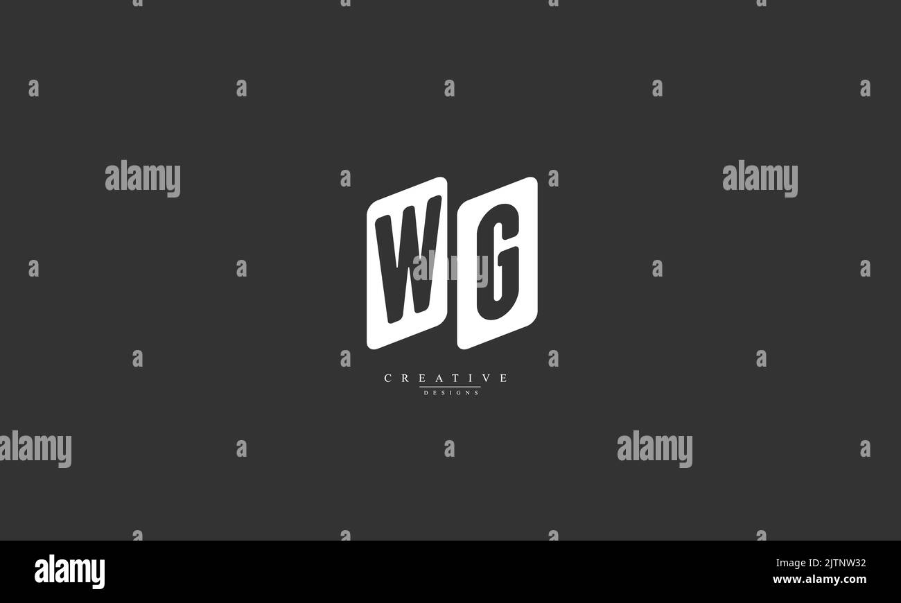WG GW W G  abstract vector logo monogram template Stock Vector