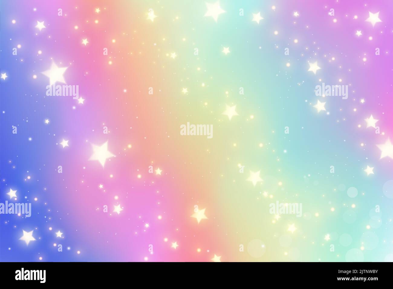 Rainbow unicorn background. Pastel color sky with bright stars. Fantasy ...