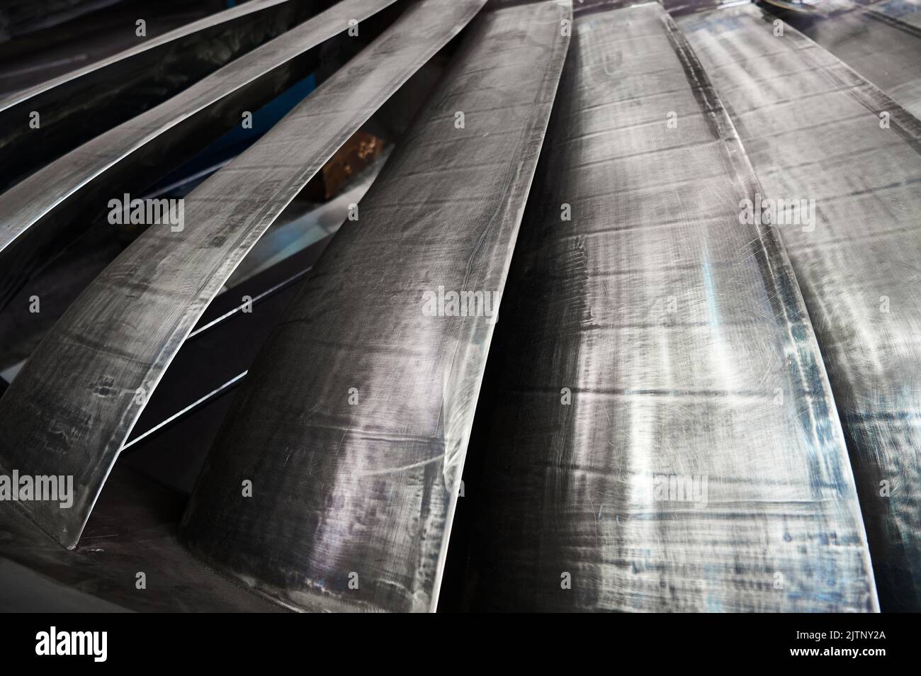 Nozzle diaphragm with blades of lowspeed steam turbine Stock Photo Alamy
