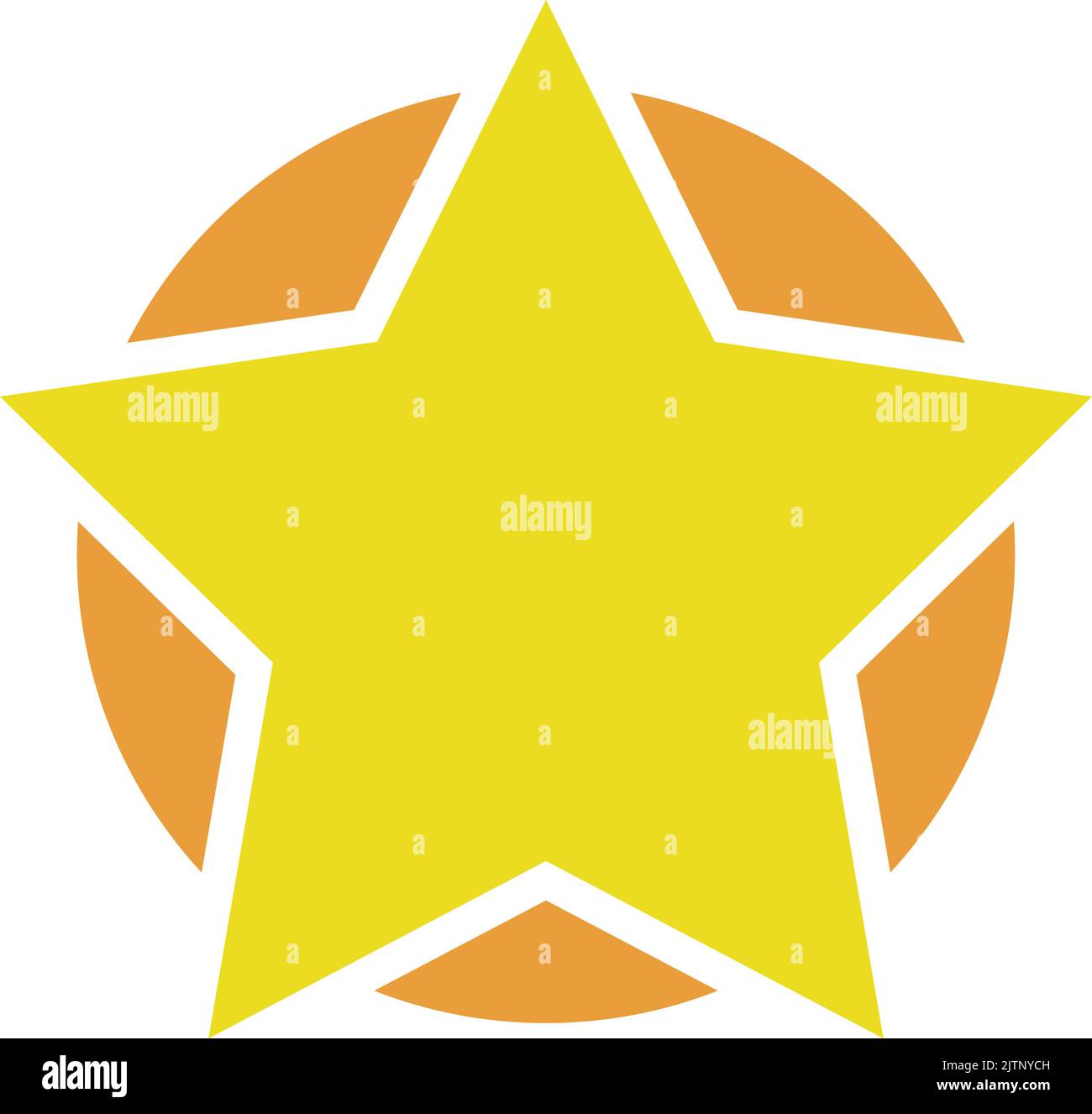 An orange and yellow star logo on a white background Stock Vector Image