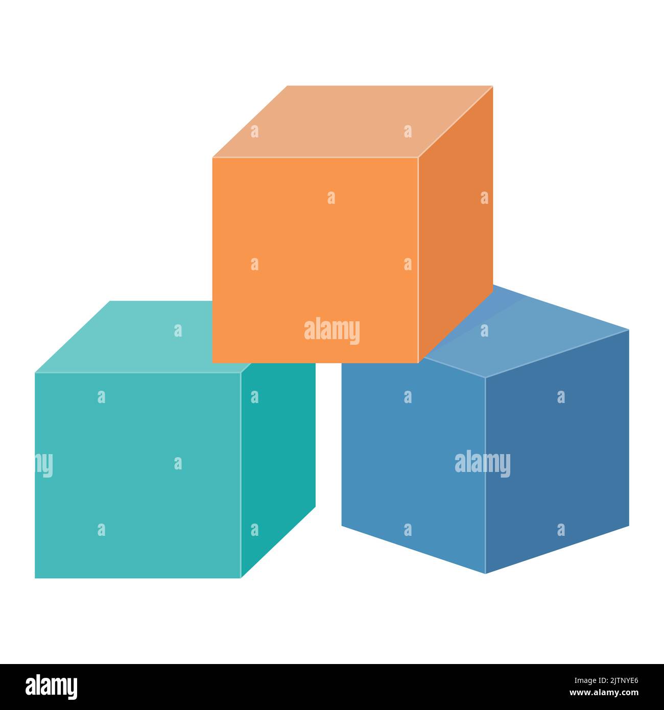 Wooden cubes for tower construction, color vector isolated illustration ...