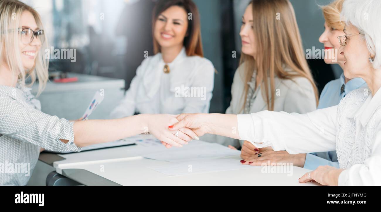 powerful women business job interview recruitment Stock Photo
