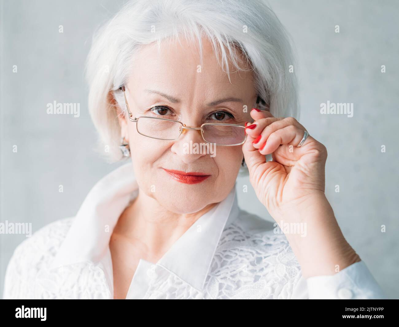 intelligent senior lady professional success Stock Photo