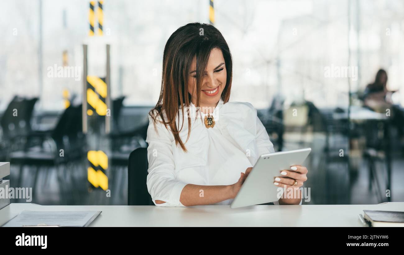 business blogging professional successful lady Stock Photo