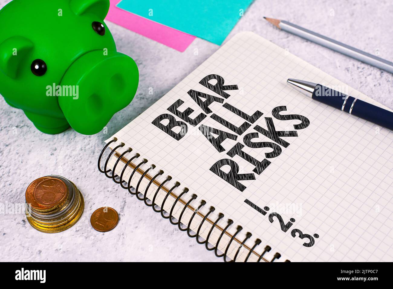 Handwriting text Bear All Risks, Word Written on Be aware of all things ...