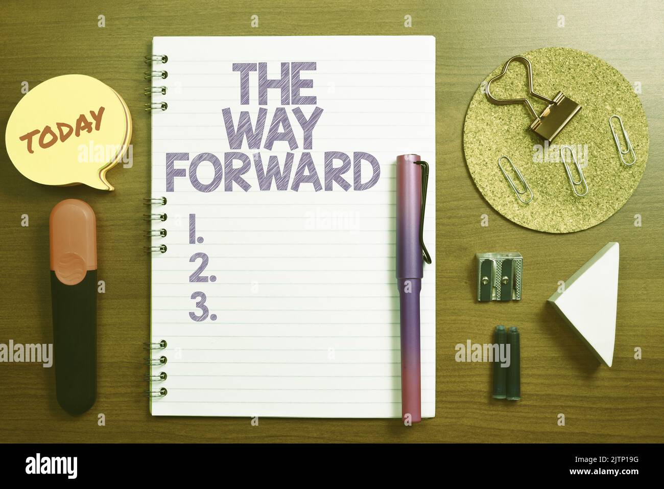 Sign displaying The Way Forward, Business showcase Direction to keep ...