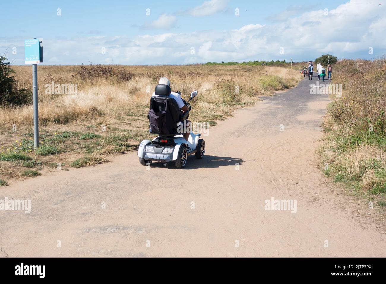 Mobility scooter on Viking trail kent Stock Photo