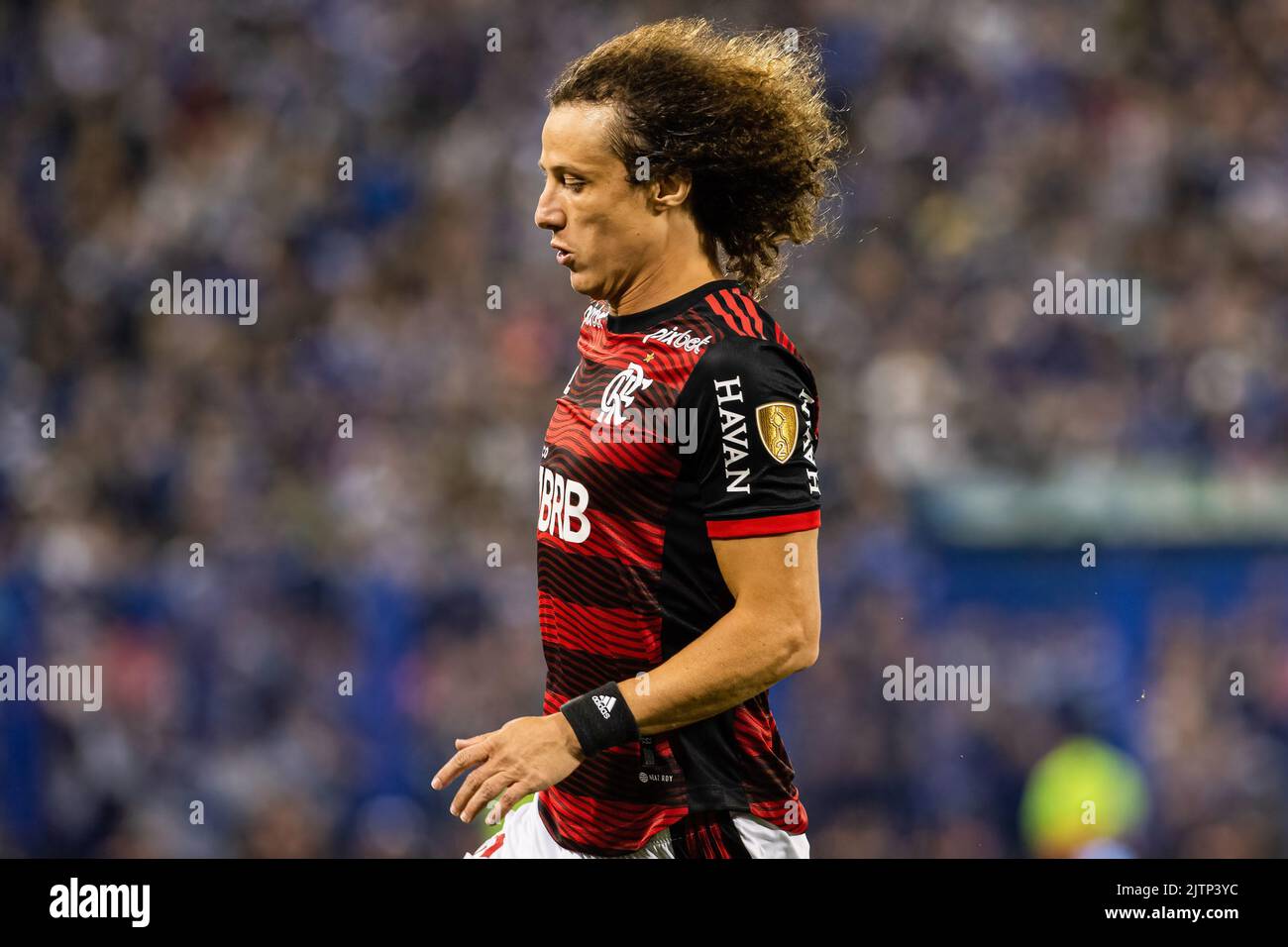 Buenos Aires, Argentina. 31st Aug, 2022. David Lui of Flamengo in action during the Copa CONMEBOL Libertadores 2022 first-leg semifinal match between Velez and Flamengo at Jose Amalfitani Stadium. Final Score; Velez 0:4 Flamengo. Credit: SOPA Images Limited/Alamy Live News Stock Photo