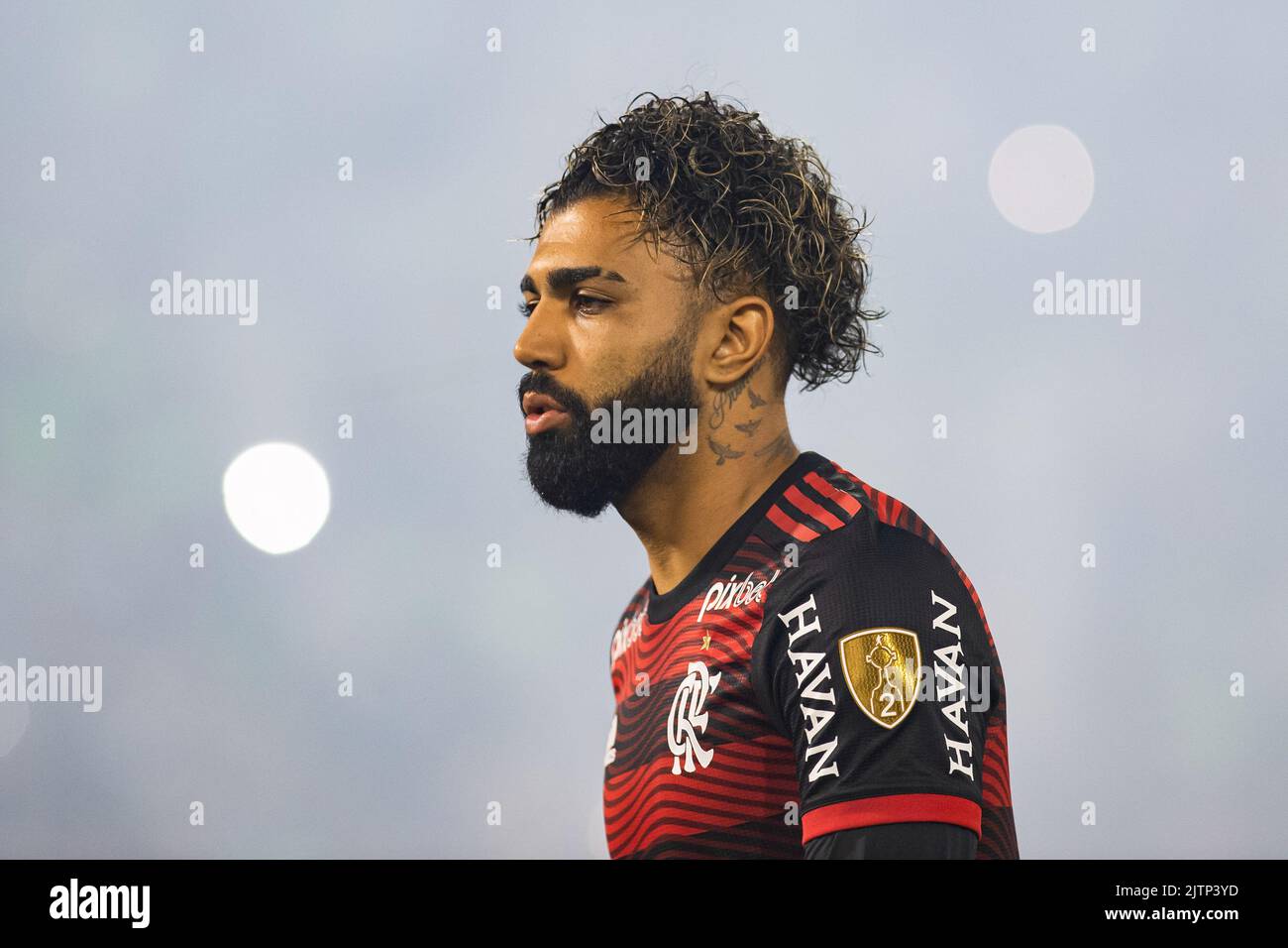 Buenos Aires, Argentina. 31st Aug, 2022. Gabriel Barbosa of Flamengo looks on during the Copa CONMEBOL Libertadores 2022 first-leg semifinal match between Velez and Flamengo at Jose Amalfitani Stadium. Final Score; Velez 0:4 Flamengo. Credit: SOPA Images Limited/Alamy Live News Stock Photo