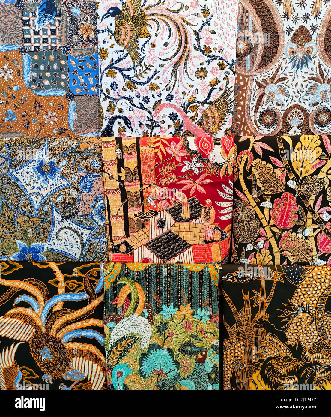 Cirebon, Indonesia-August 14, 2022: various Trusmi batik from Cirebon in a boutique Stock Photo