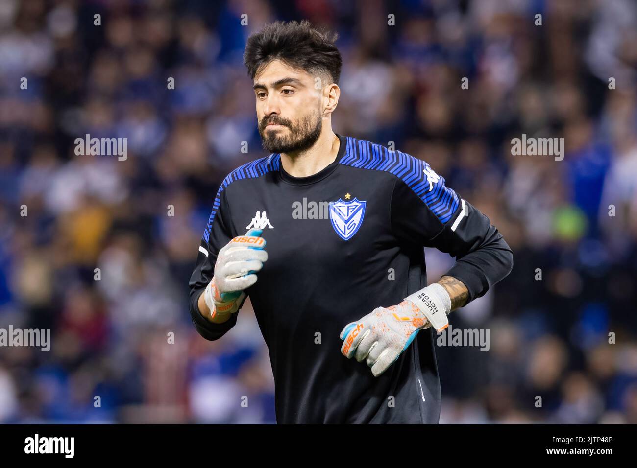 Buenos Aires, Argentina. 31st Aug, 2022. Lucas Hoyos warms up before the Copa CONMEBOL Libertadores 2022 first-leg semifinal match between Velez and Flamengo at Jose Amalfitani Stadium. Final Score; Velez 0:4 Flamengo. (Photo by Manuel Cortina/SOPA Images/Sipa USA) Credit: Sipa USA/Alamy Live News Stock Photo