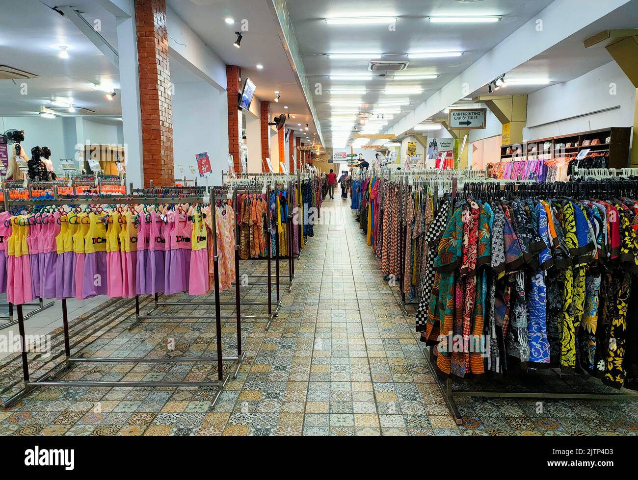 Cirebon, Indonesia-August 14, 2022: various Trusmi batik from Cirebon in a boutique Stock Photo