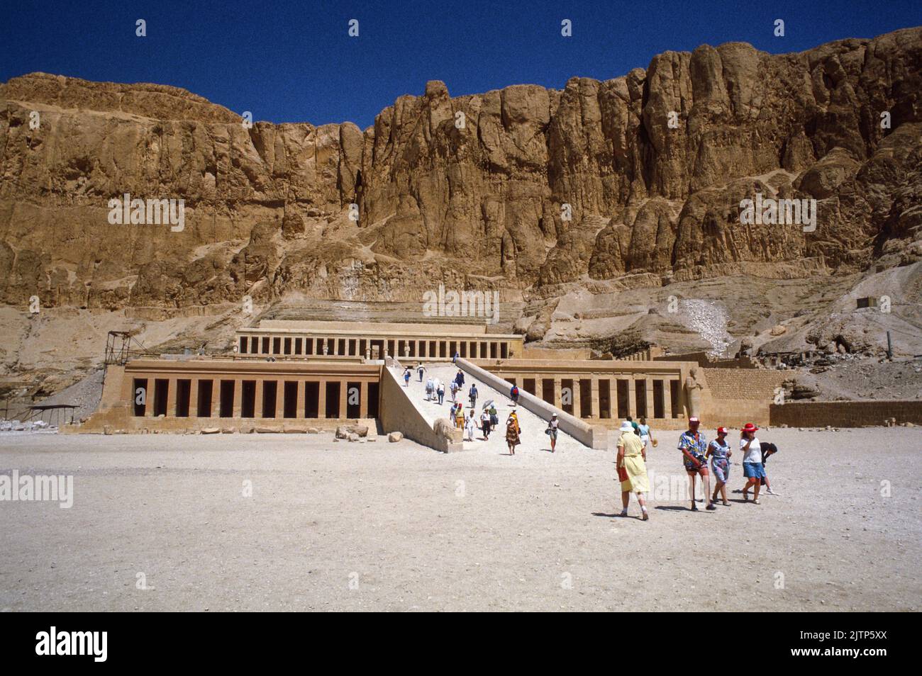 The Hatshepsut Mortuary Temple in the Valley of the Queens in 1986, Luxor, Egypt Stock Photo