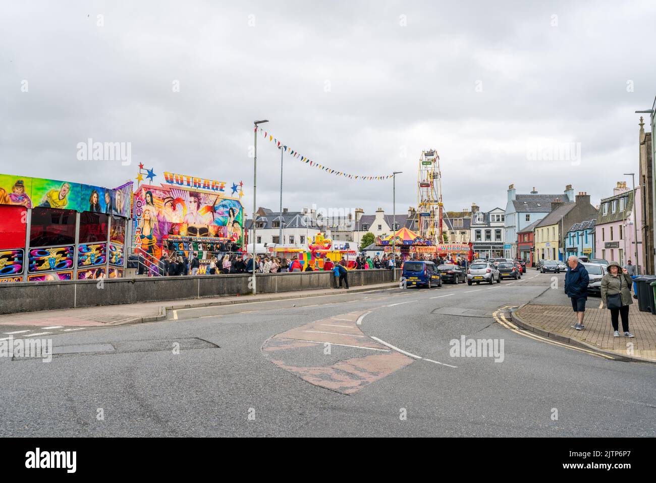 STORNOWAY, ISLE OF LEWIS, SCOTLAND, AUGUST 02, 2022 Street view in