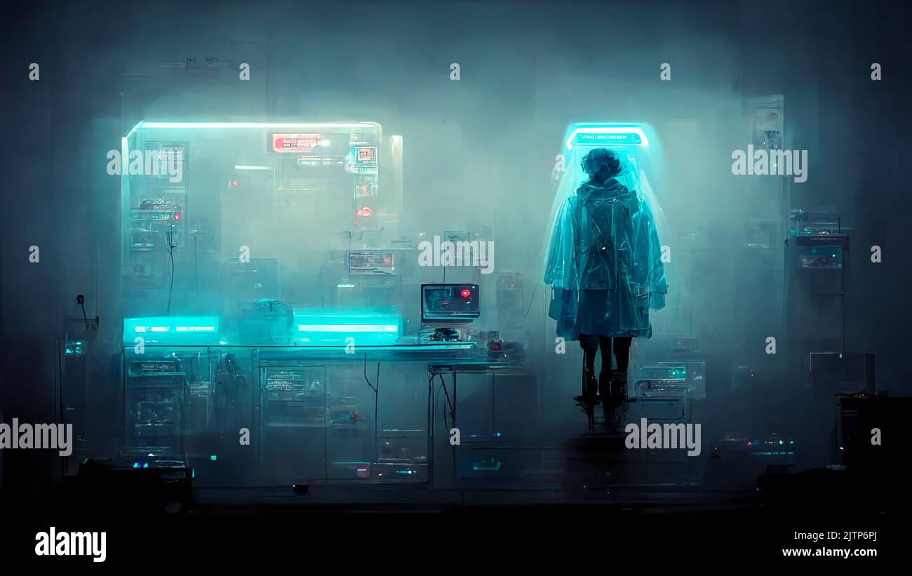 The atmosphere in a science laboratory, Digital Generate Image Stock ...