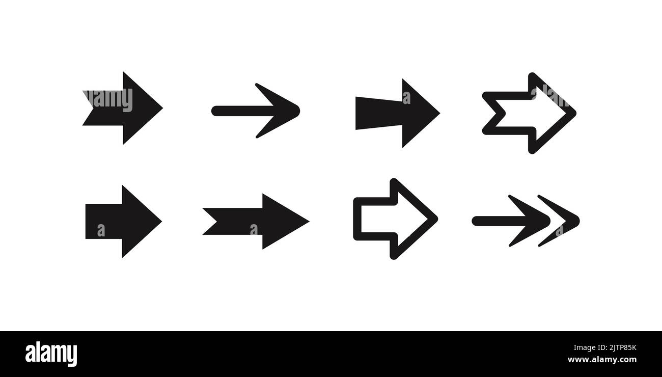 A vector illustration of different types of arrows Stock Vector Image