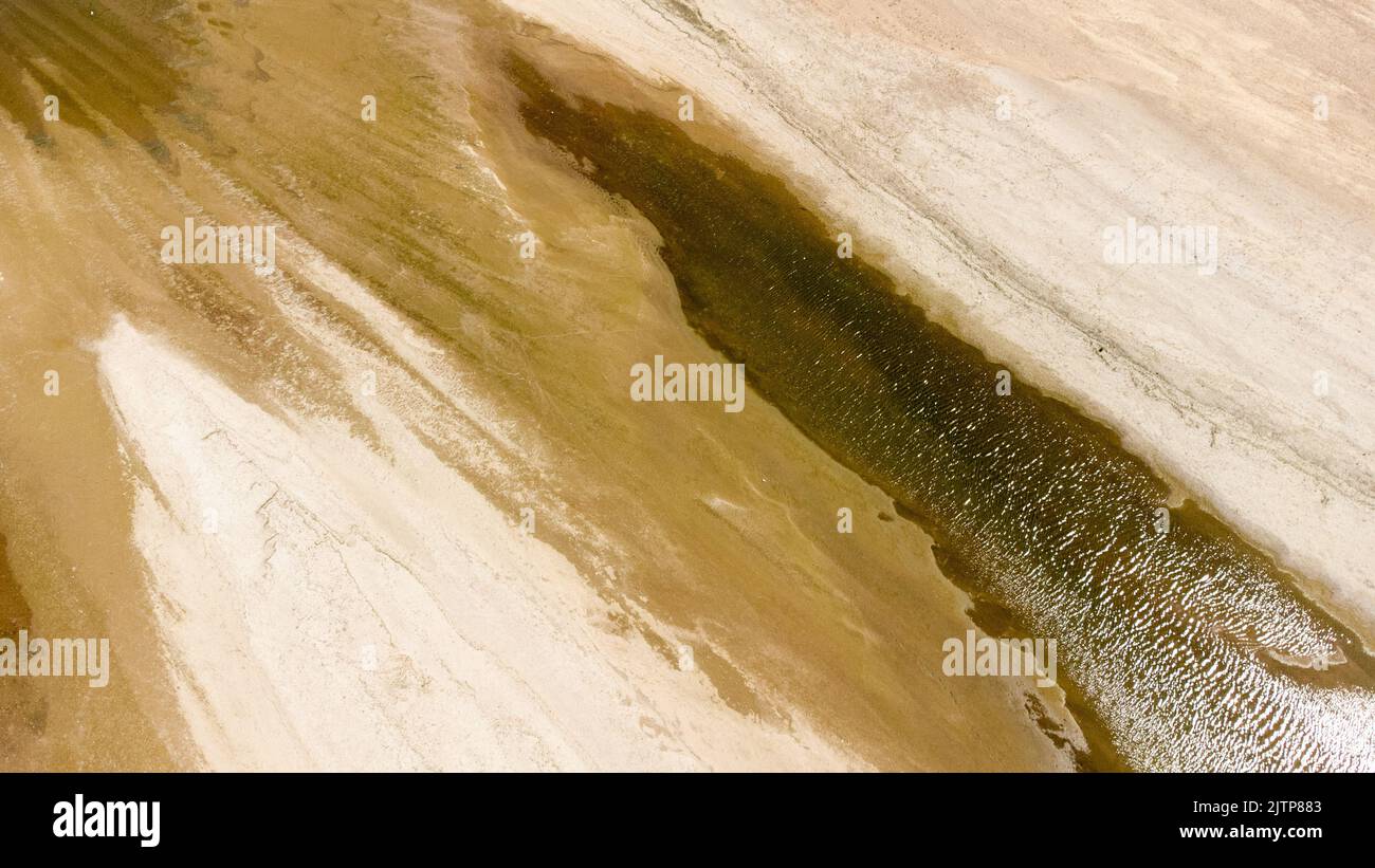 France, MaineetLoire, summer 2022. Aerial view of the drought and
