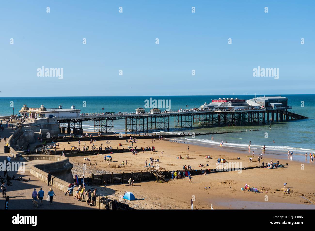 Cromer Pier in North Nofolk, UK on a blue sky summer day Stock Photo