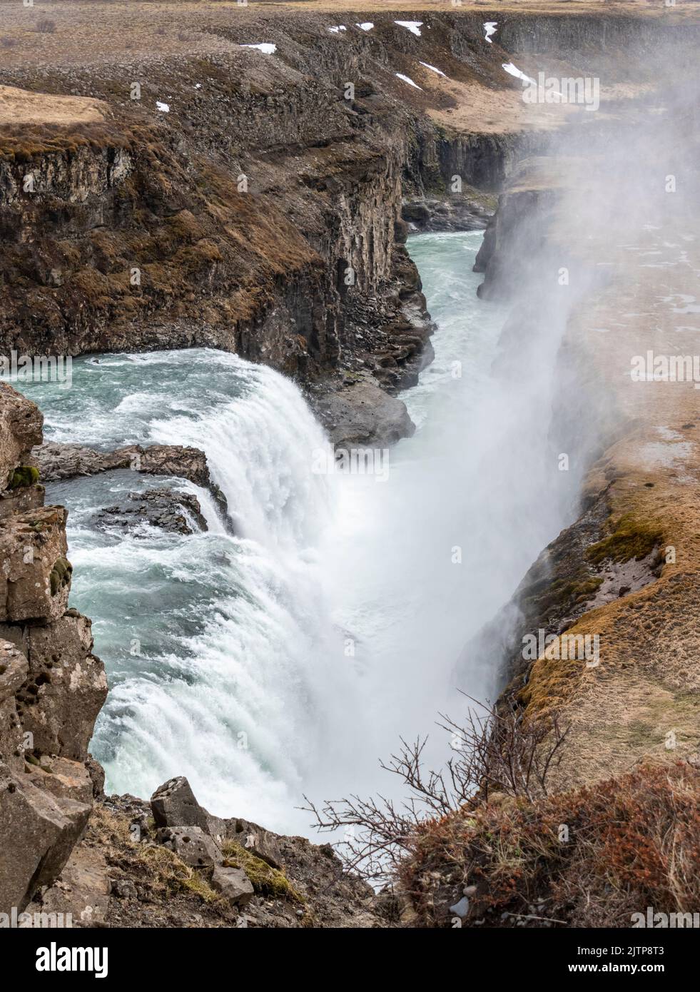 Gullfoss or Golden Falls in southwest Iceland Stock Photo