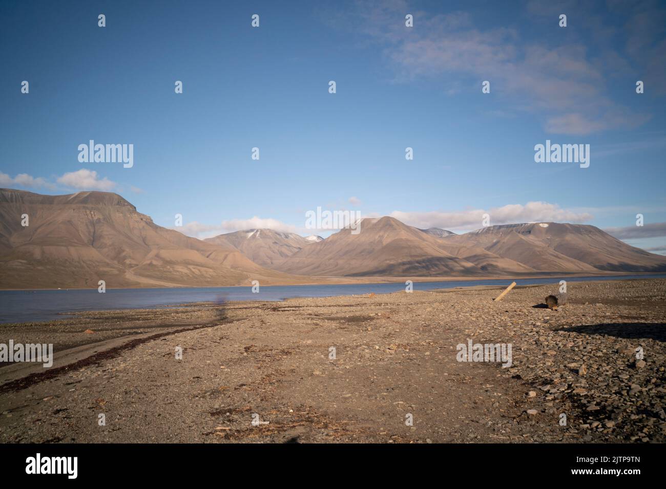 landscape view of the sea in the coast of Svalbard in the arctic ocean Stock Photo