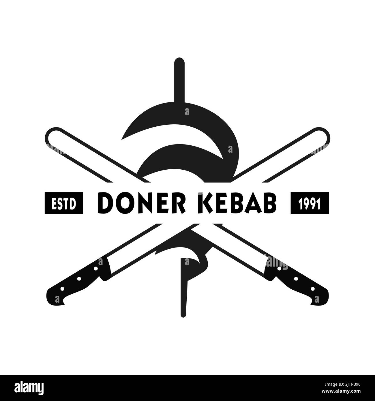 Doner kebab logo for restaurants and markets. Doner kebab logo template