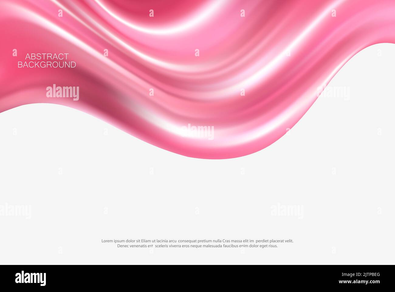 Abstract vector flying waves made of silk or satin fabric isolated on ...