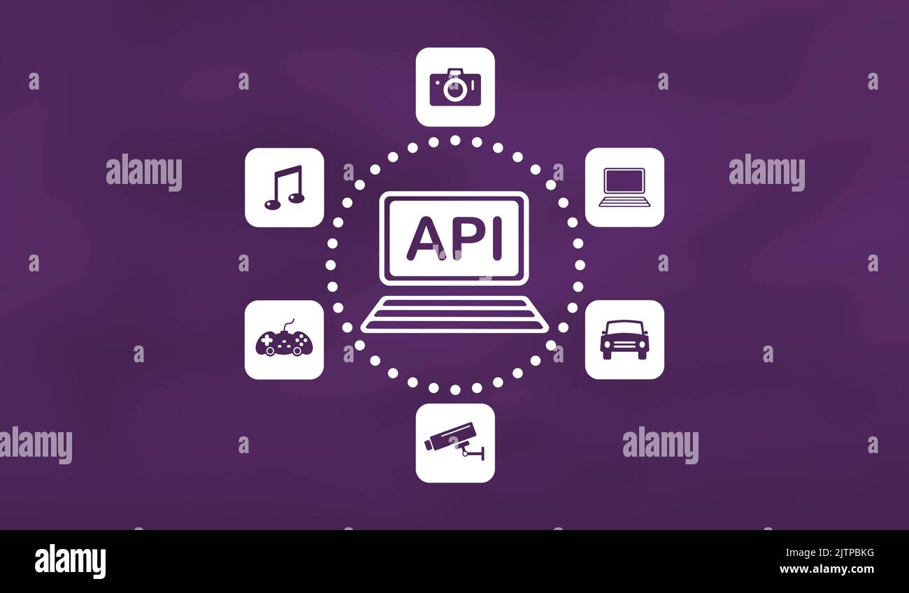 Illustration of an api concept Stock Photo - Alamy