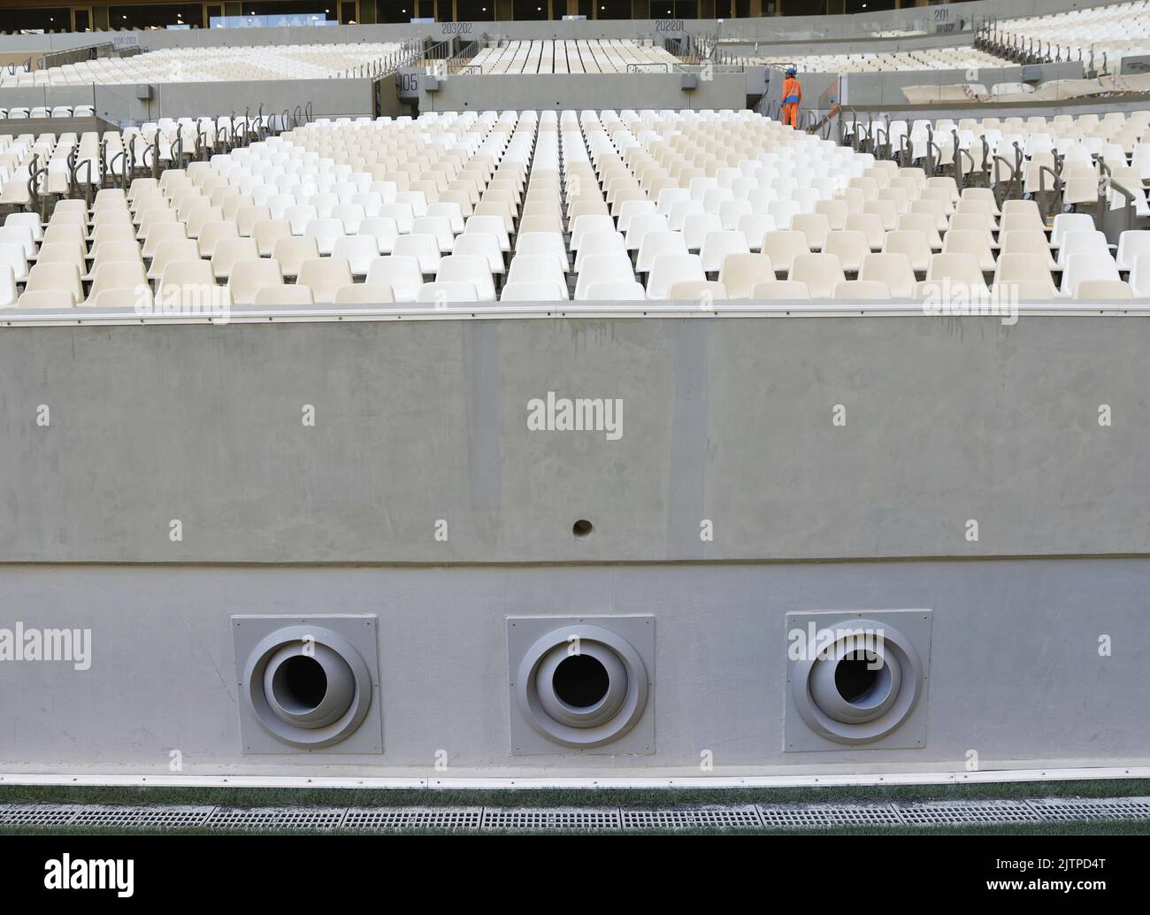 Photo taken in Lusail, Qatar, in June 2022 shows air conditioning vents
