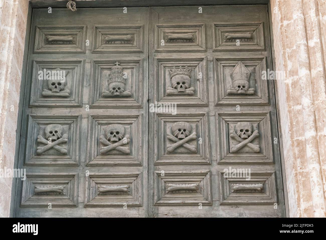 Door with skulls Stock Photo