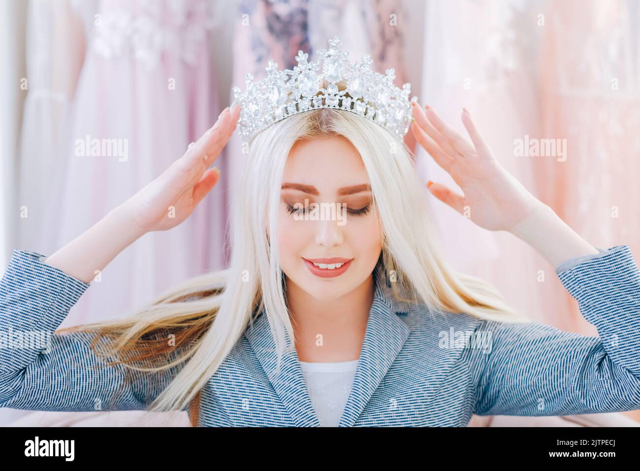 luxury fashion boutique lady special occasion look Stock Photo Alamy