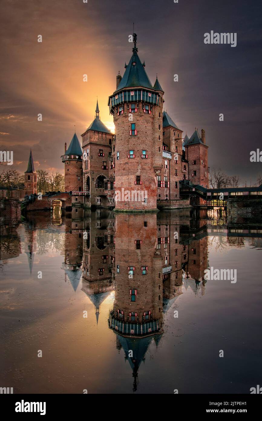 Netherlands Utrecht Haarzuilens Castle De Haar Stock Photo