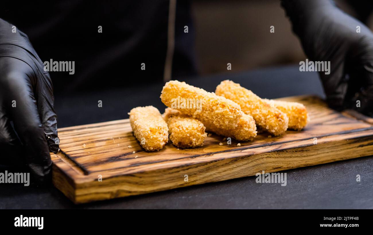 italian food recipe polenta fries breadcrumbs Stock Photo Alamy