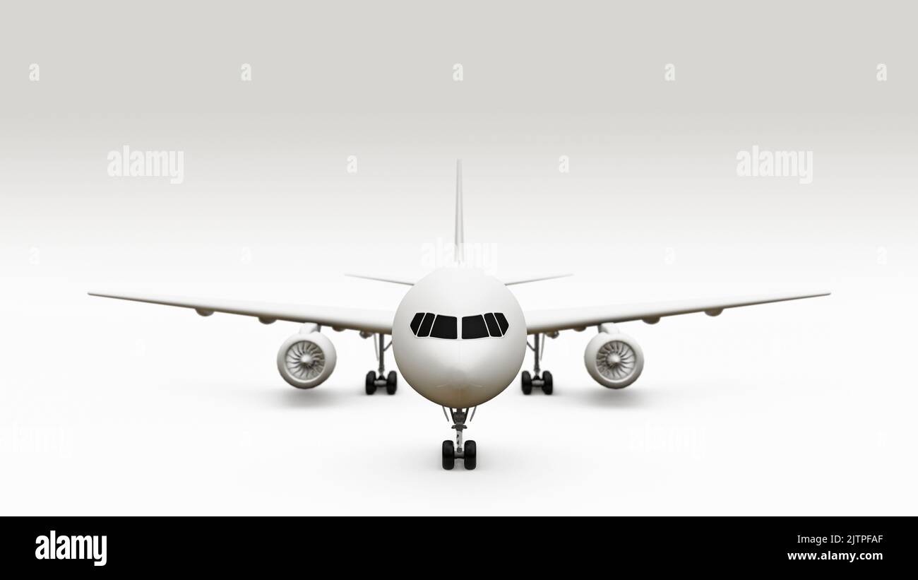 airplane isolated on white background 3d illustration Stock Photo - Alamy