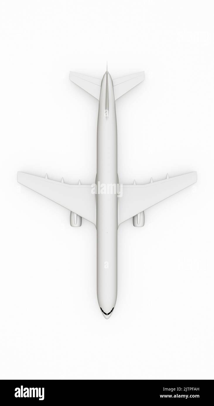 airplane isolated on white background 3d illustration Stock Photo - Alamy