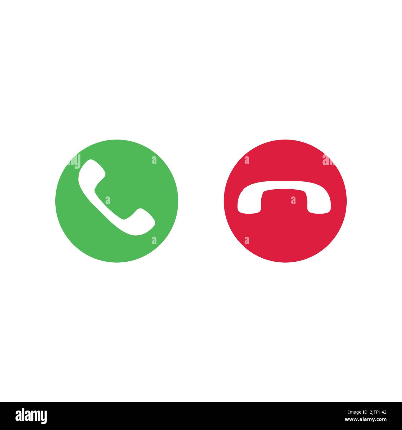 Call button icon set. Accept and decline phone icons. Answer and reject symbol. Stock Vector